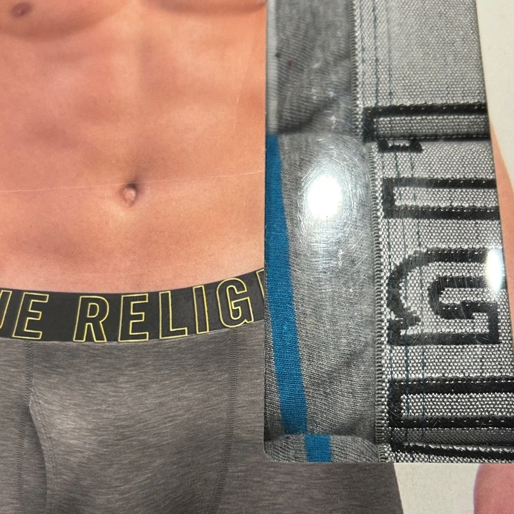 True Religion Men’s Gray & Blue 4-Pack Boxer Briefs Medium